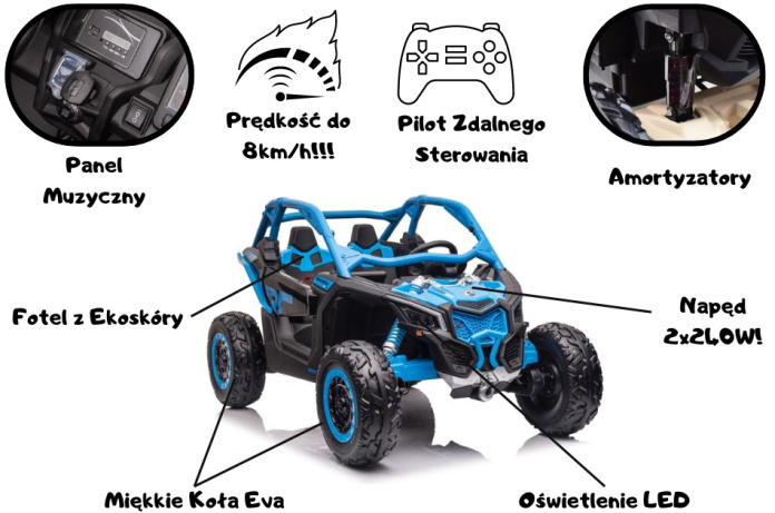 Buggy na akumulator Can-am Maverick Niebie